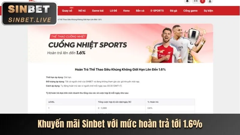 Hoàn trả cược thể thao 18bet App